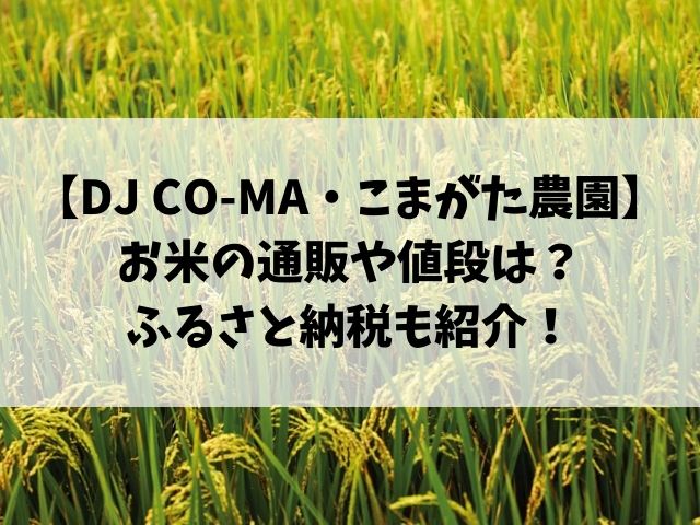 DJco-maコマガタ米は通販できる？値段やふるさと納税も紹介！