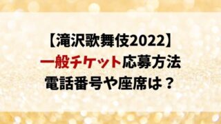 滝沢歌舞伎2022一般発売チケット応募方法！電話番号や座席はどこ？